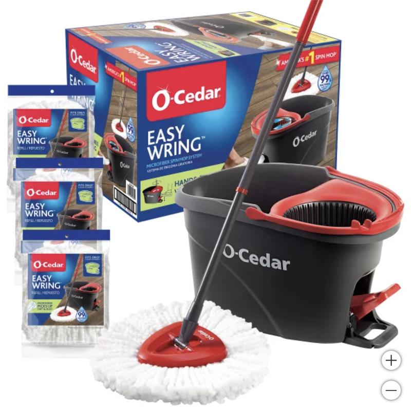 O-Cedar EasyWring Spin Mop & Bucket System with 3 Refills