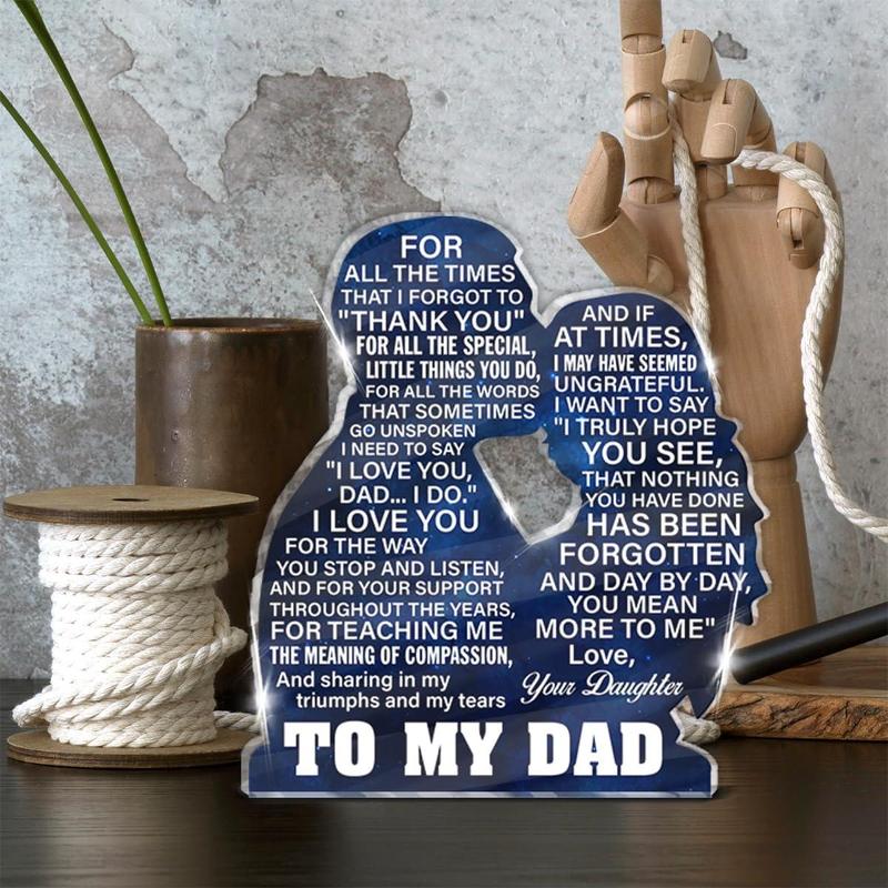 Dad Gift From Daughter, Christmas Gifts, Dad Gift Ideas, Gifts for Dad Birthday Father's Day, Dad and Daughter Acrylic Sign Keepsake Present