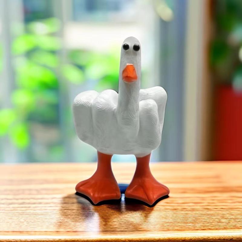 Funny Little Duck Resin Figurine Christmas Ornament, suitable for Home Office, Bedroom, Desktop use. This Cute Craft Decoration Sculpture serves as a decorative accessory, ideal for Housewarming, Summer, and Fall Gifts.