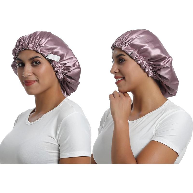 Satin Bonnet Silky Sleep Cap,Adjustable Hair Bonnet for Braids Curly Hair