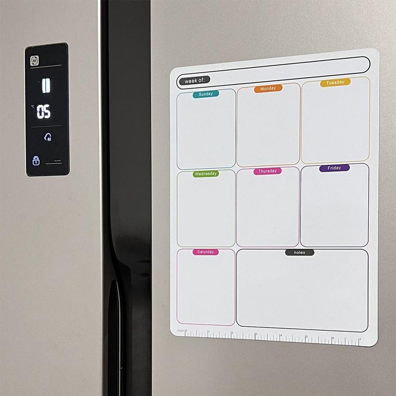 Magnetic Weekly Calendar for Fridge, 1 Count Refrigerator Erasable Weekly Planner, Weekly Planner for Home Office, Kitchen Decoration