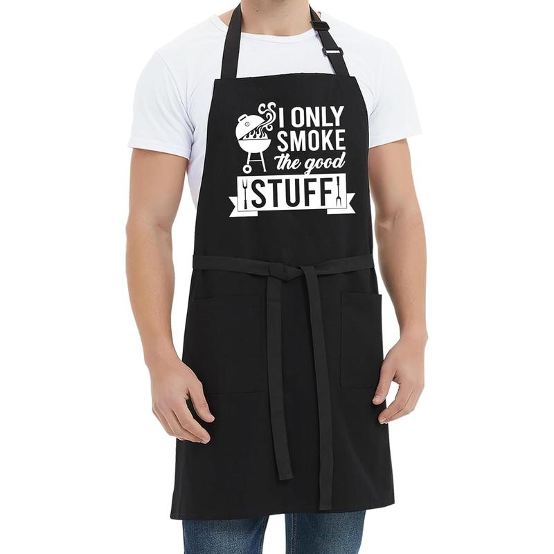 Funny Grilling Aprons for Men - I Only  The Good Stuff - Funny Chef Cooking BBQ Grill Aprons with 2 Pockets - Birthday, Father's Day, Christmas Gifts for Dad, Husband, Boyfriend, Him