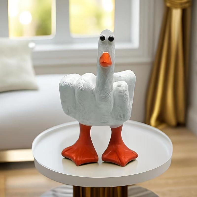 Funny Little Duck Resin Figurine Christmas Ornament, suitable for Home Office, Bedroom, Desktop use. This Cute Craft Decoration Sculpture serves as a decorative accessory, ideal for Housewarming, Summer, and Fall Gifts.