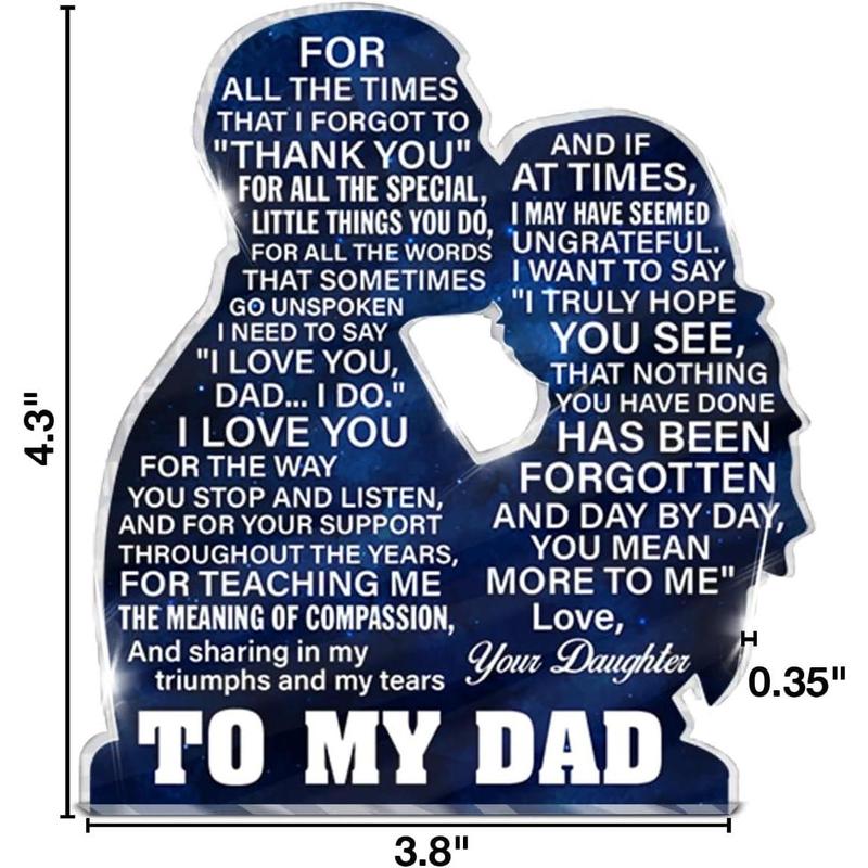 Dad Gift From Daughter, Christmas Gifts, Dad Gift Ideas, Gifts for Dad Birthday Father's Day, Dad and Daughter Acrylic Sign Keepsake Present