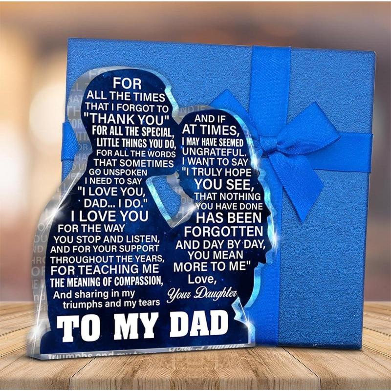 Dad Gift From Daughter, Christmas Gifts, Dad Gift Ideas, Gifts for Dad Birthday Father's Day, Dad and Daughter Acrylic Sign Keepsake Present