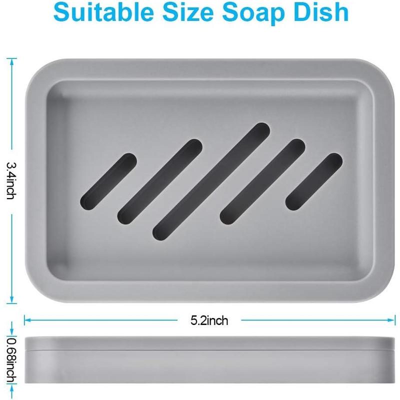 2PCS Draining Soap Dishes, Dishwashing Sponge Soap Holder with Water Tray, Keep The Place Dry, Easy to Clean Soap Cases, Suitable for Kitchen, Bathroom, Soap Container (Gray)