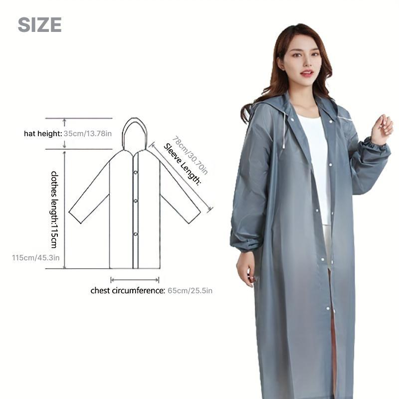 Durable & Portable Raincoat, 1 Count Reusable Raincoat with Hood & Sleeves, Waterproof Raincoat for Outdoor Camping & Hiking