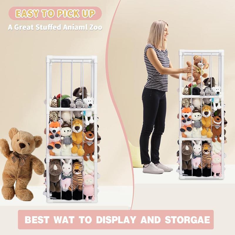 Extra Large Stuffed Animal Storage Holder, Never Fall Apart Stuffed Animal Zoo Plush Toy Organizer for Boys Girls Playroom Kidsroom