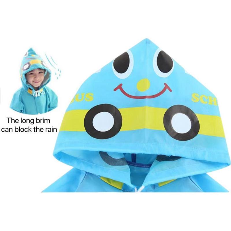 Cartoon Animal Design Raincoat, Cute Waterproof Hooded Raincoat for Boys & Girls, Fashionable Raincoat for Outdoor Activities