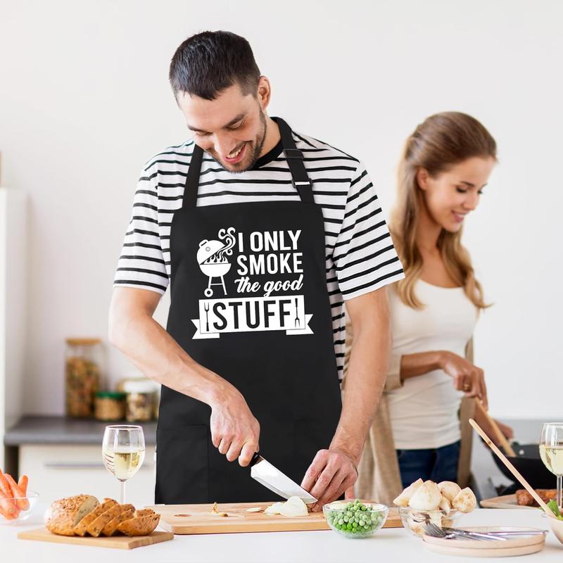 Funny Grilling Aprons for Men - I Only  The Good Stuff - Funny Chef Cooking BBQ Grill Aprons with 2 Pockets - Birthday, Father's Day, Christmas Gifts for Dad, Husband, Boyfriend, Him