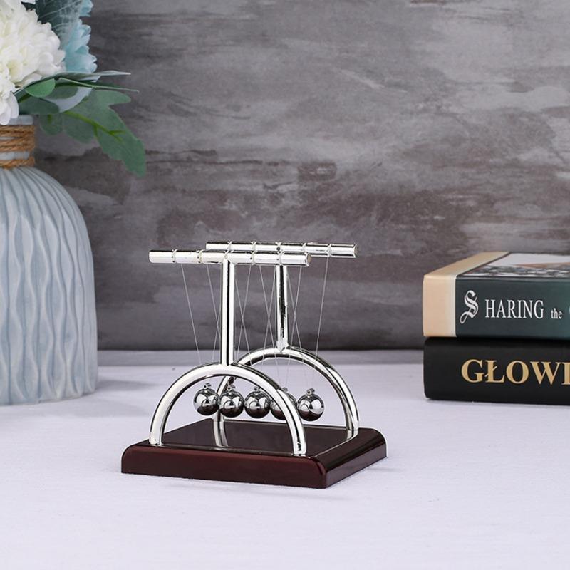 Newton's Cradle Desk Decoration, 1 Count Stress Relief Desktop Ornament, Creative Desk Decor for Home Study Room Office School