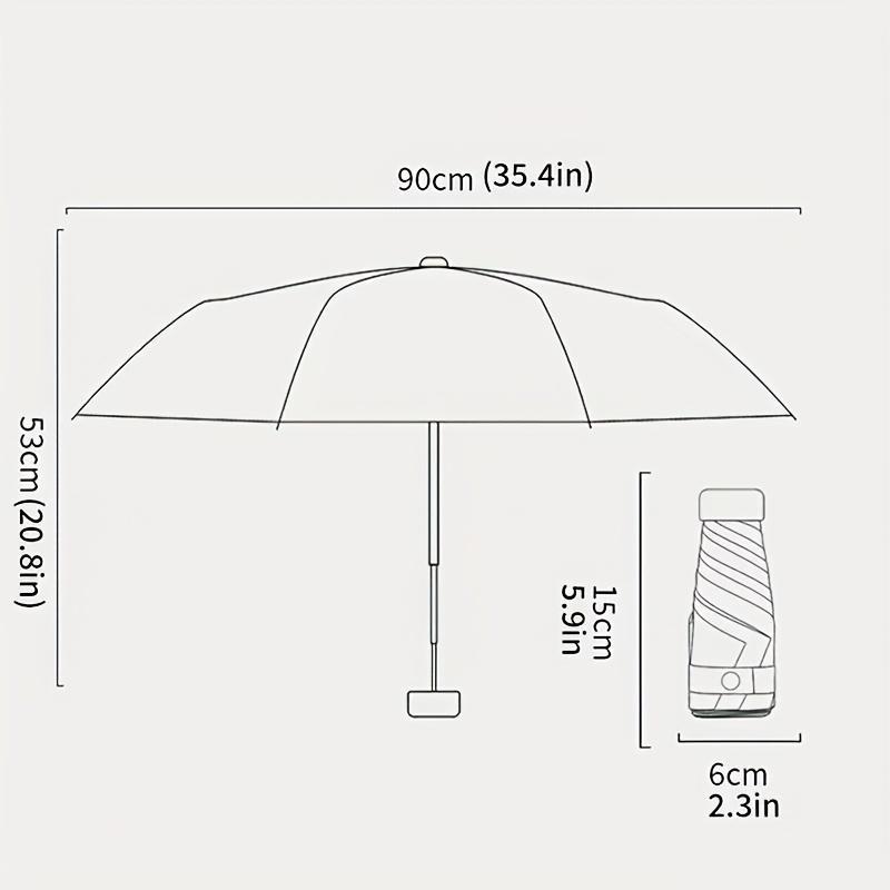 Mini Manual Folding Umbrella, 1 Count Portable Lightweight Travel Sunscreen Umbrella for Sun & Rain, Folding Parasol, Rainy Day Personal Resistance