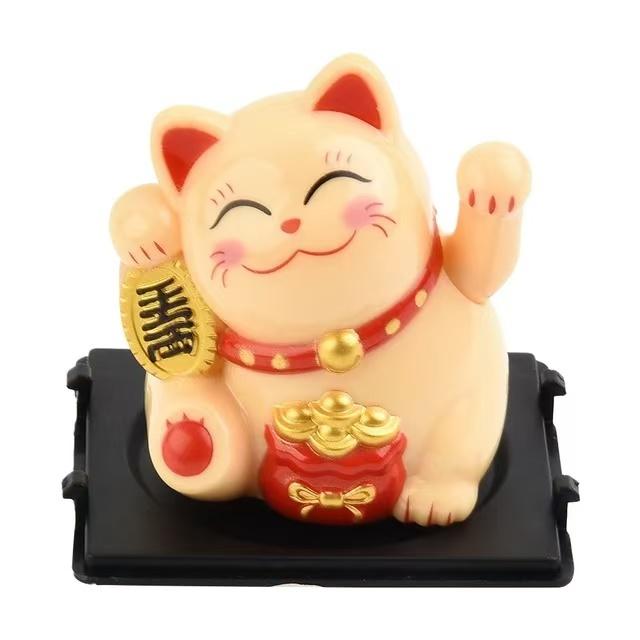 Lucky Cat,Decoration,Car decoration,Solar energy Ornaments,Mean Peace, good luck, fortune,Your car and balcony are perfect for it