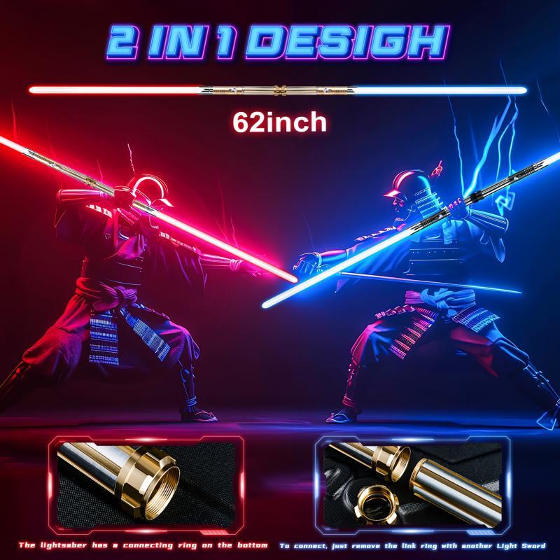 Rechargeable Light Saber, 15 Lighting Effects Color Changing Light Saber Toy with Sound, Ideal Gift for Cosplay, Party, Festival