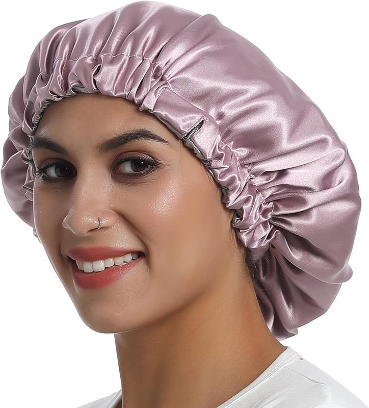 Satin Bonnet Silky Sleep Cap,Adjustable Hair Bonnet for Braids Curly Hair