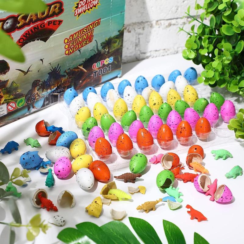 60 Pcs Hatching Dinosaur Eggs - Birthday Party Supplies - Dinosaur Party Supplies for Kids 4-12 - Party Favors Goodie Bags