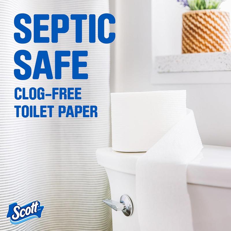 Scott Comfortplus Toilet Paper, 12 Double Rolls, 231 Sheets per Roll, Septic-Safe, 1-Ply Toilet Tissue Scott