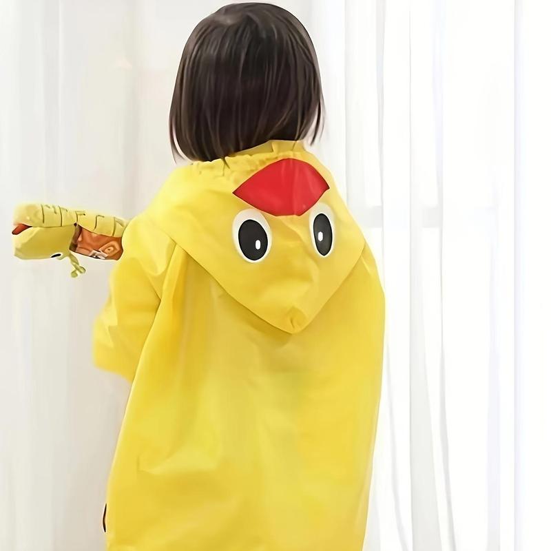 Cartoon Animal Design Raincoat, Cute Waterproof Hooded Raincoat for Boys & Girls, Fashionable Raincoat for Outdoor Activities