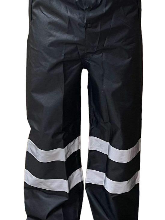 FX SAFETY Class 3 BLACK Rain Suit   Includes Jacket with hood and Rain  Pants High Visibility Reflective Black Bottom