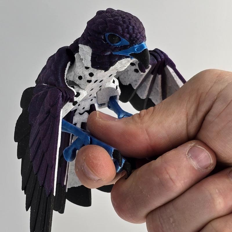 3d Printed articulating Peregrine Falcon