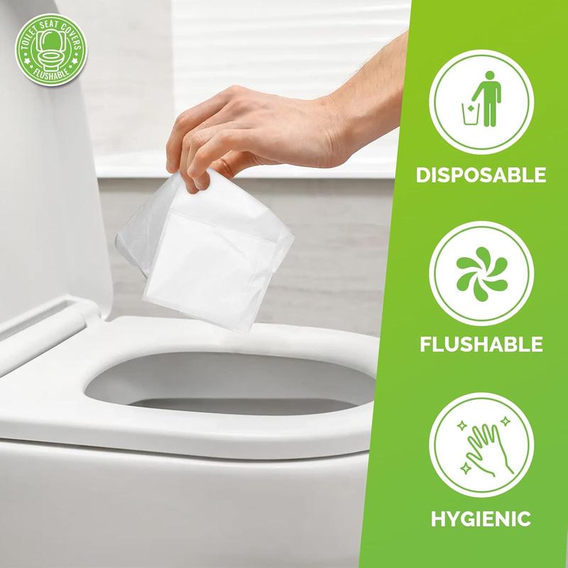 Toilet Seat Covers Disposable, 110pcs Flushable Travel Disposable Toilet Seat Covers for Adults Kids Potty Training, Travel Essential Accessories for Airplane, Road Trips, Camping