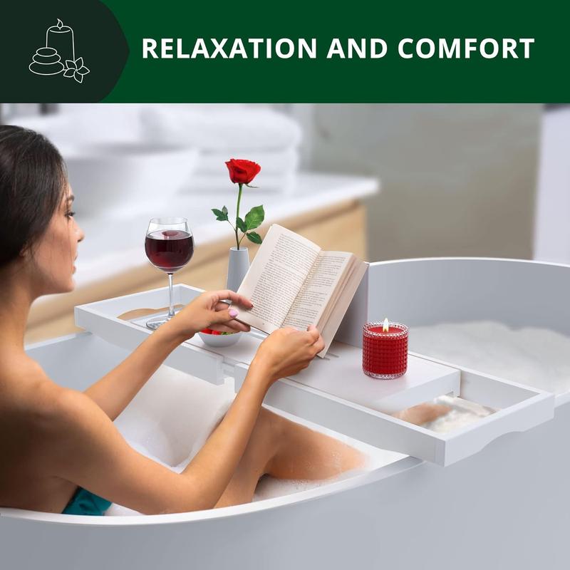 Premium Foldable Bathtub Tray - Expandable Bath Tray for Tub - Luxury Bathtub & Bathroom Accessories