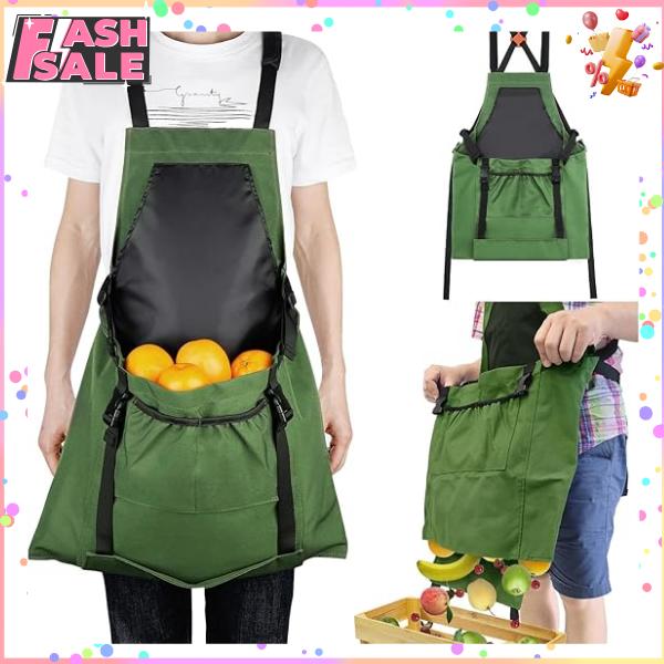 Gardening Apron, with Quick Release Pockets for Harvesting Gardening, Water Resistant Apron