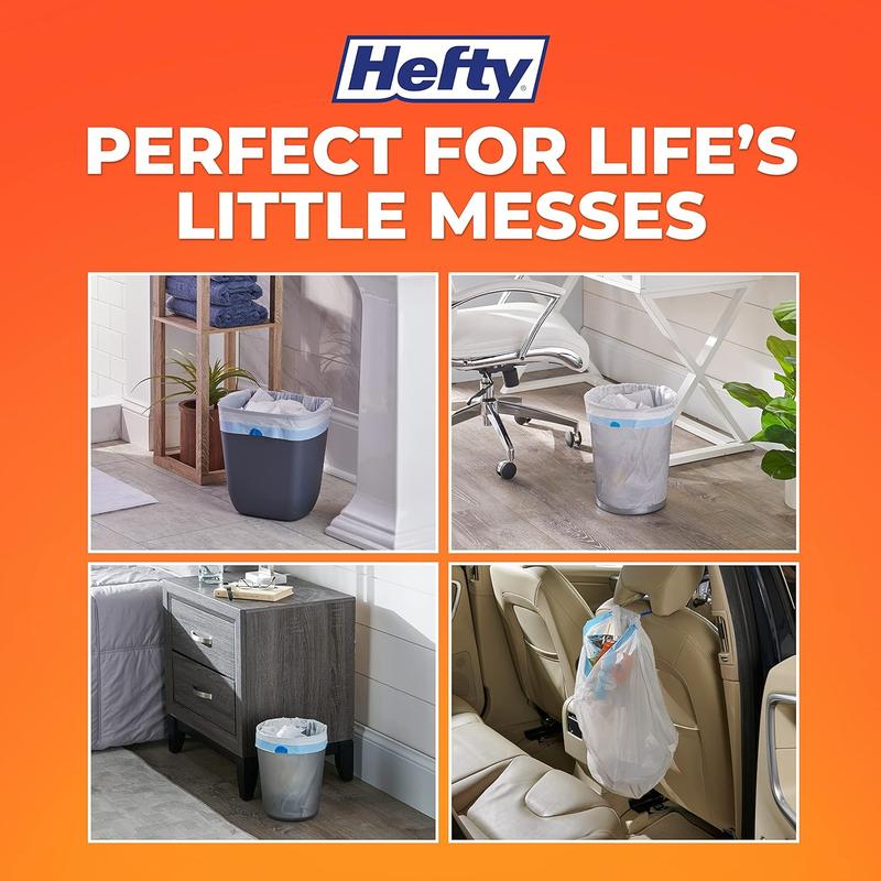 Hefty Small Trash Bags, Ocean Water Scent, 4 Gallon, (52 Count)