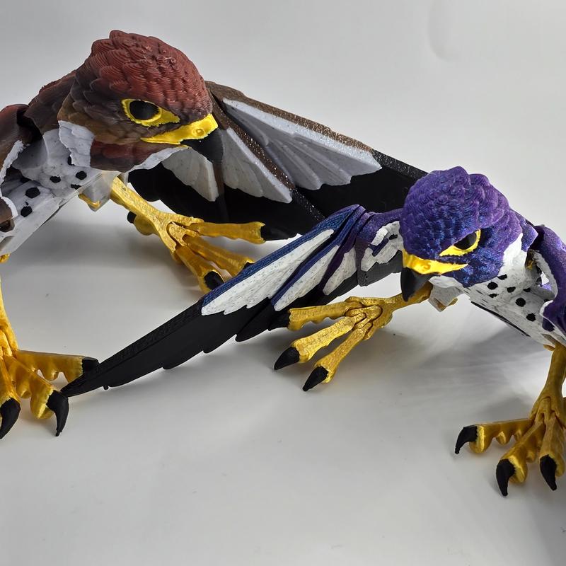 3d Printed articulating Peregrine Falcon