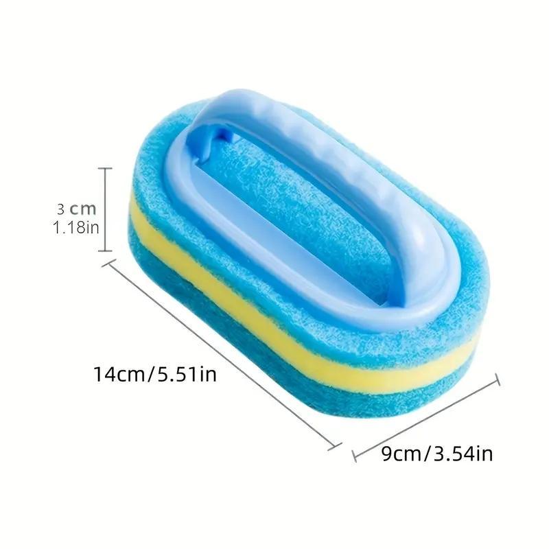 Kitchen Cleaning Sponge with Handle, Power Decontamination Durable  Cleaning Brush, Bathroom Kitchen Glass Wall Cleaning Sponge