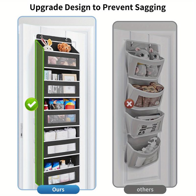 2 Pack Over The Door Organizer Storage, 44lbs Weight Capacity Hanging Door Organizer, Behind Door Organizer with 5 Shelf Hanging Door Organizer with 5 Large Capacity Pockets for Bedroom, Bathroom, Pantry,