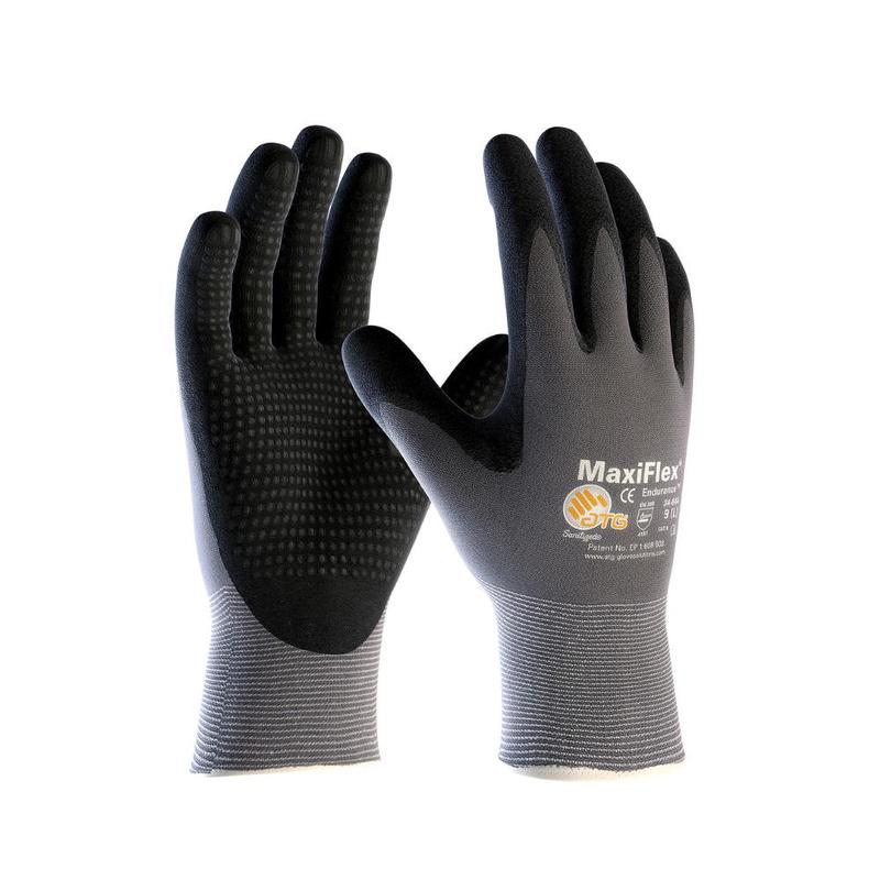 PIP Maxiflex Glove 34844 Version 2 - Gray - Size M L - Pack Of 12 - Latex free - Raised Micro Dots - Touchscreen Compatibility - MicroFoam Nitrile Coatings - 360° Breathability - Optimized Grip - Latest Knitting Technology - 25% Thinner - Knit Wrist