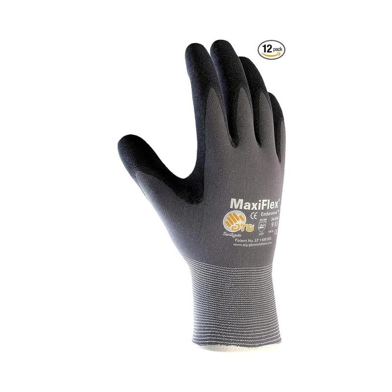 PIP Maxiflex Glove 34844 Version 2 - Gray - Size M L - Pack Of 12 - Latex free - Raised Micro Dots - Touchscreen Compatibility - MicroFoam Nitrile Coatings - 360° Breathability - Optimized Grip - Latest Knitting Technology - 25% Thinner - Knit Wrist