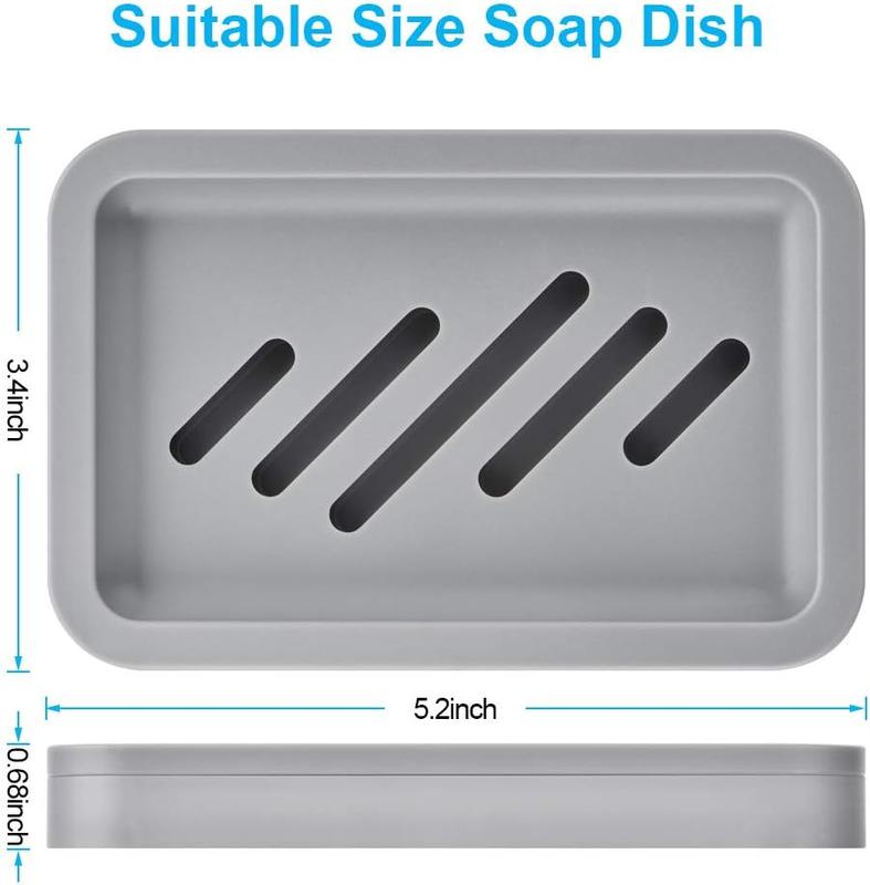 2 count Draining Soap Dishes, Dishwashing Sponge Soap Holder with Water Tray, Keep The Place Dry, Easy to Clean Soap Cases, Suitable for Kitchen, Bathroom, Soap Container (Gray)