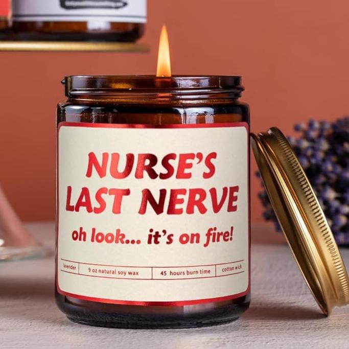 Nurse's Last Nerve Candle Gift, Nurse Christmas Gift, Nursing School Graduation Candle Gift, New Nurse Gift, Gift for Best Friend, Gift for Daughter, Nursing school gift, Idea Christmas Gift for Her Him