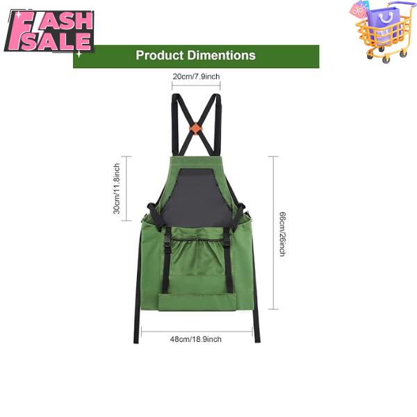 Gardening Apron, with Quick Release Pockets for Harvesting Gardening, Water Resistant Apron