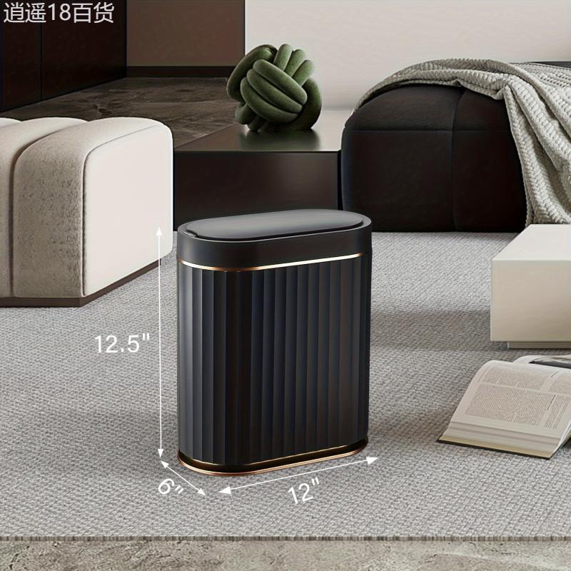 ELPHECO Bathroom Motion Sensor Trash Can 2 Gallon Automatic Garbage Can, 9 L Slim Plastic Smart Trash Can With Lid, Commercial Intelligent Trash Bin For Bedroom, Bathroom, Kitchen, Office Kitchen Trash Cans Light