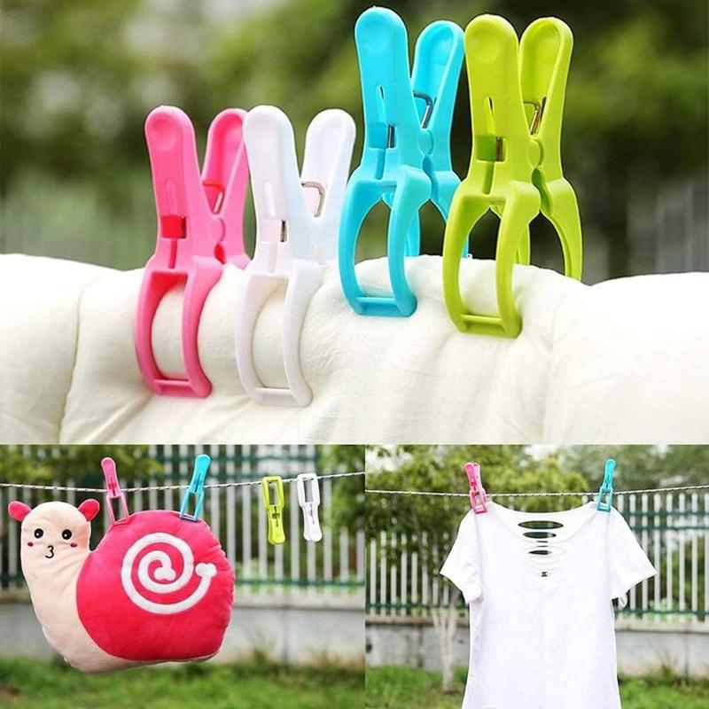 Beach Towel Clip, 5 Counts set Quilt Drying Clip, Large Strong Grip Holder Clamp for Keep Your Towel, Clothes for Clothesline and Hanging Rack