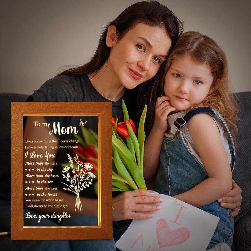 Mother's Day Gifts for Mom, Mom Gifts from Daughters Son, Birthday Gifts for Mom, Thanksgiving Christmas Gifts for Mom, Stepmom, Mother, Acrylic (6.7 * 8.3in)