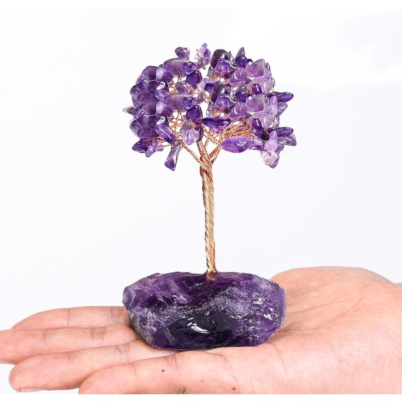 Seven Chakra Tree of Life,Money Tree Dcorations,Crystals and Healing Stones,Reiki Positive Energy Gemstones 7 Chakra Tree,Purple Room Office Desk Feng Shui Decor Meditation Gifts for Women Men Ornaments