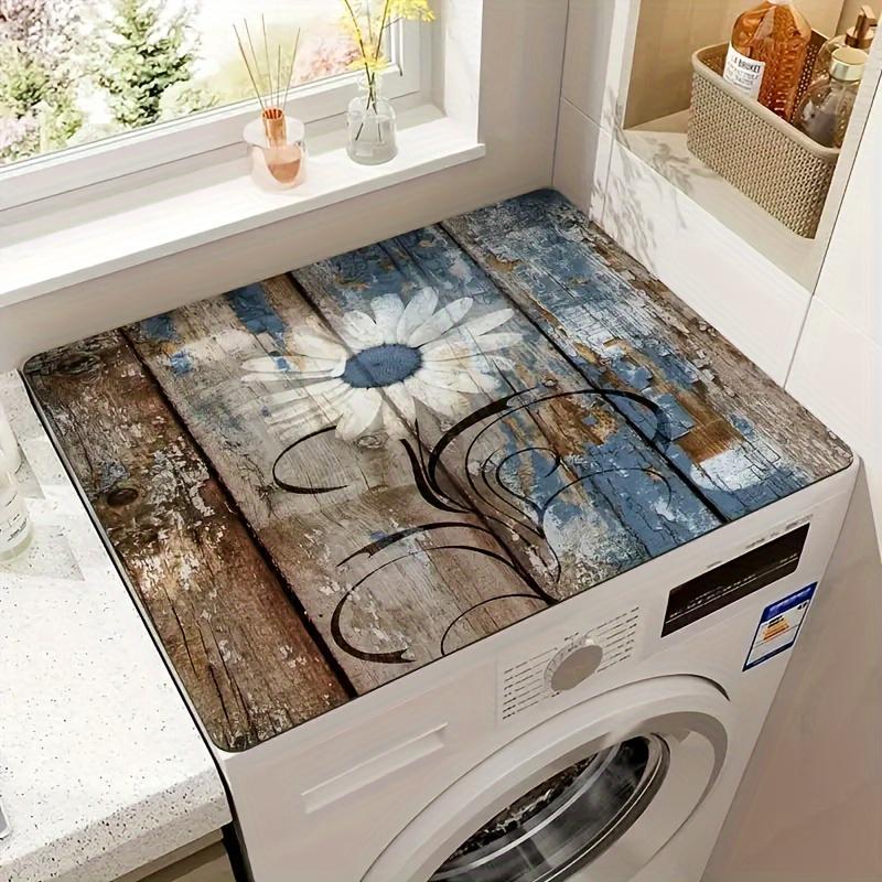 Floral Printed Dust Cover for Washing Machine, 1 Count Non-slip Water Absorbent Dust Cover, Household Dustproof Cover for Washing Machine, Microwave Oven, Home & Outdoor Decor