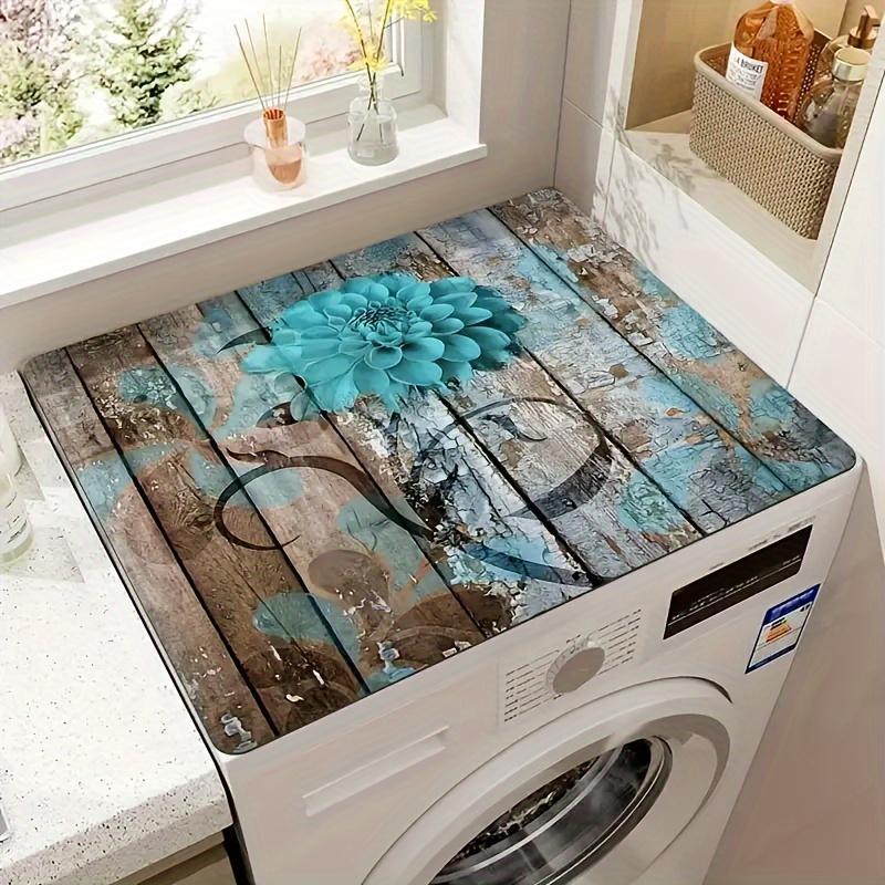 Floral Printed Dust Cover for Washing Machine, 1 Count Non-slip Water Absorbent Dust Cover, Household Dustproof Cover for Washing Machine, Microwave Oven, Home & Outdoor Decor