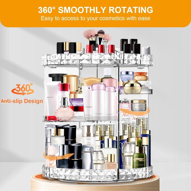 Makeup Organizer 360 Degree Rotating 7 Adjustable Layers Large Capacity  Organizer Transparent Make Up Organizers and Storage