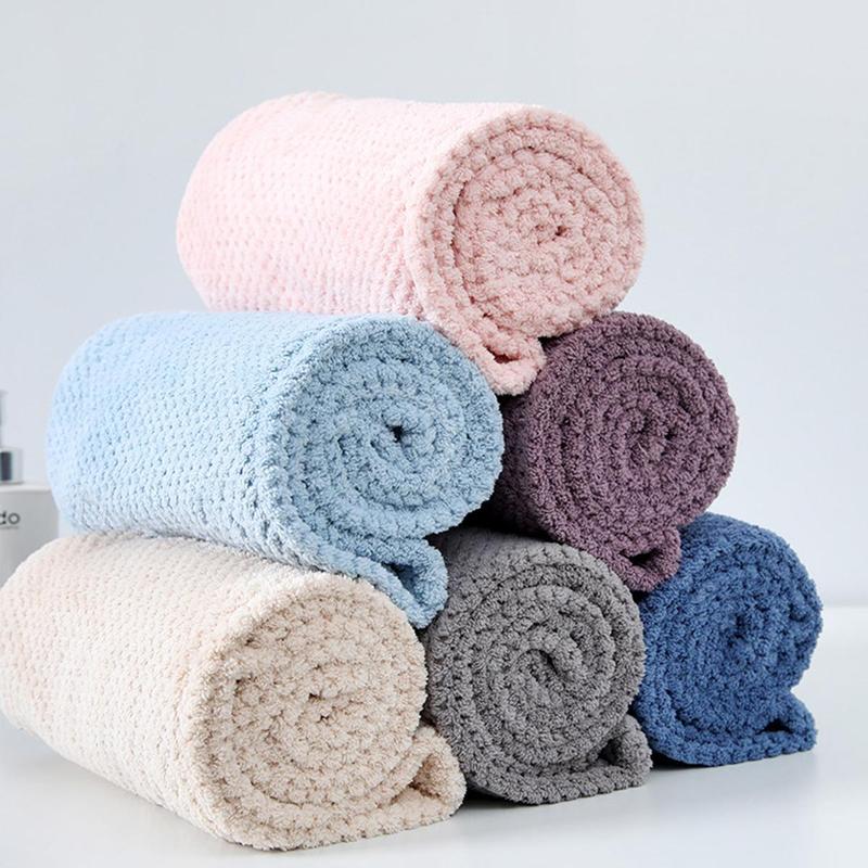 Hair Drying Towel, 1 Count Reusable Coral Fleece Bath Wrap Towel, Shower Cap, Portable Women Bath Hair Towel for Home Bathroom Dormitory