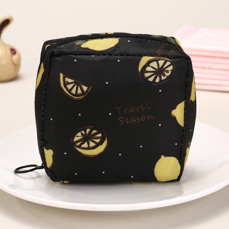 Cute Floral Pattern Zipper Sanitary Napkin Storage Bag, 1 Count Portable Simple Large Capacity Mini Sanitary Napkin Storage Bag, Multifunctional Storage Bag for Home Outdoor Travel