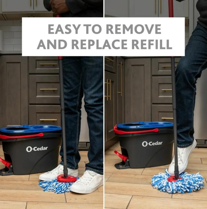 O-Cedar RinseClean Clean Water Spin Mop and Bucket System | Clean with Clean Water | Removes 99% of Bacteria