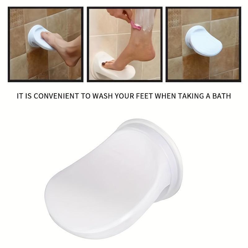 Shower Foot Rest, Wall Mounted Footstool Step, Bathroom Shower Foot Pedal, Plastic Shower Step with Suction Cup, Bathroom Accessories