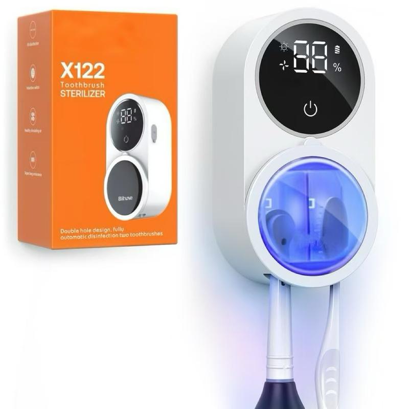 Toothbrush Cleaner, toothbrush Sanitizer, UV-C Cleaning and Air Drying, LED Smart Screen, Rechargeable Wall Mount Toothbrush Holder, X122 toothbrush sterilizer