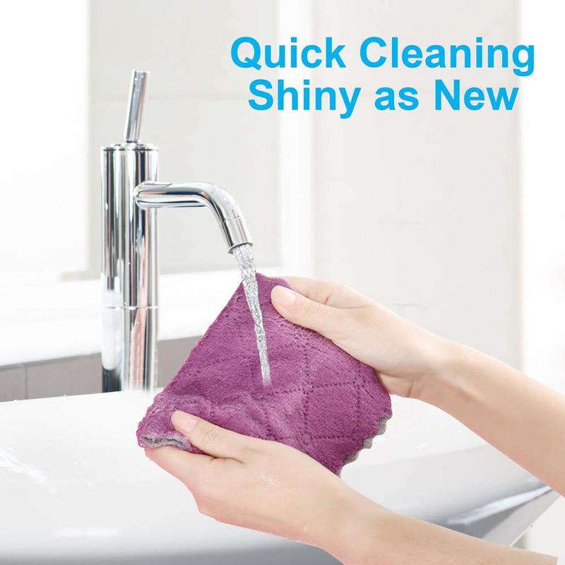 Small Reusable Cleaning Cloths, 6 x 10 inch, Super Absorbent Multipurpose Dish Cloths, for Furniture Rags, Kitchen Cloths, Tableware Quick-Drying Towels，Kitchen Towels Dish Towels,