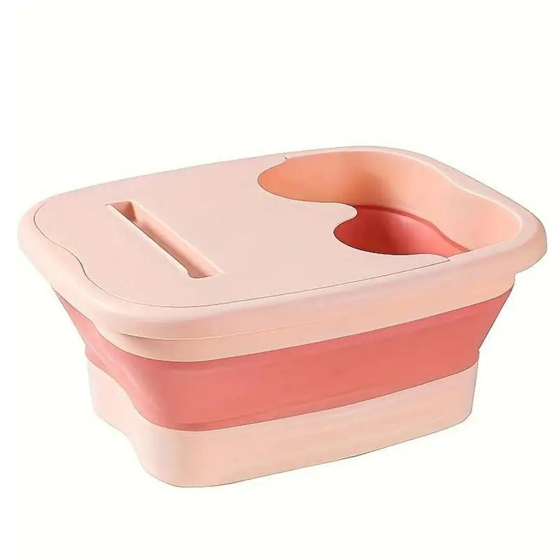 Foldable Foot Bath Tub with Handle, 1 Count Portable Foot Spa Basin with Massage Hole, Space Saving Foot Bath Tub for Home Bathroom Outdoor Dormitory